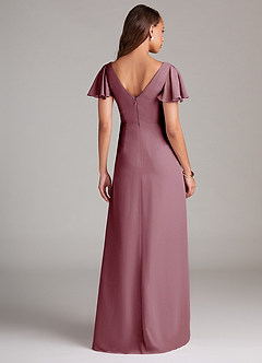 Azazie Soren Bridesmaid Dresses Vintage Mauve A-Line Ruched Chiffon Dress image2