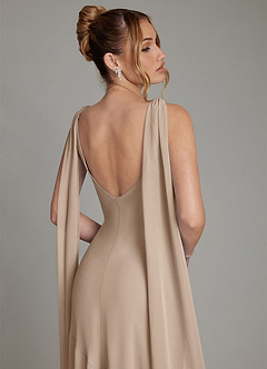 Azazie Essence Bridesmaid Dresses Taupe Sheath Chiffon Dress image9