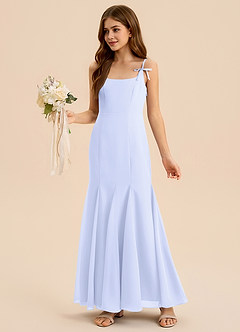 Azazie Evey Junior Vestido de Lavanda de Gasa de Corte Sirena con Plisado image4