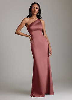 Azazie Voni Abiti da Damigella Abito Sirena in Raso Elasticizzato Monospalla Ametista image5