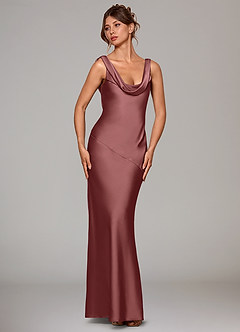 Azazie Rylina Bridesmaid Dresses Amethyst Mermaid Stretch Satin Dress image3