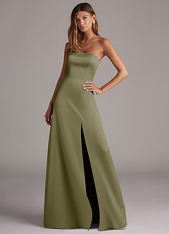 Azazie Wren Bridesmaid Dresses Pistachio A-Line Strapless Stretch Satin Convertible Dress image3