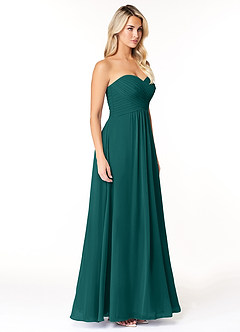 Azazie Yazmin Bridesmaid Dresses Peacock A-Line Sweetheart Neckline Chiffon Convertible Dress image5