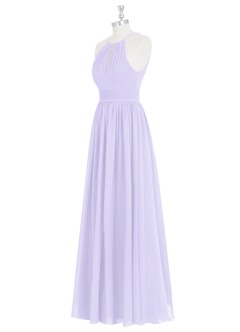 Azazie Cherish Bridesmaid Dresses Lilac A-Line Pleated Chiffon Dress image8
