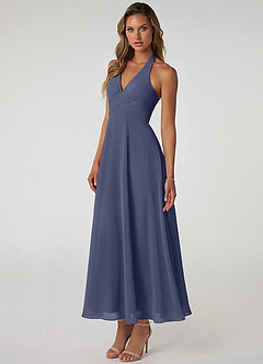 Azazie Tessie Suknie dla druhen Linia A Pofałdowany Szyfon Długość kostki Sukienka image3