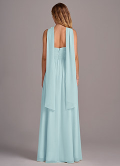 Azazie Joni Bridesmaid Dresses Sea Glass A-Line Strapless Chiffon Convertible Dress image7