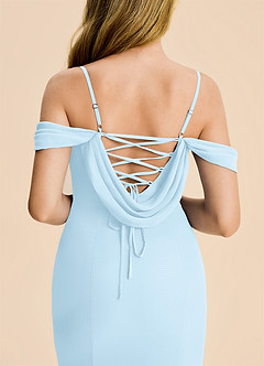 Azazie Nira Junior Sky Blue Mermaid Ruched Chiffon Dress image7