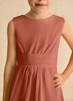 Azazie Edelweiss Flower Girl Dresses Clay A-Line Pleated Chiffon Dress image7