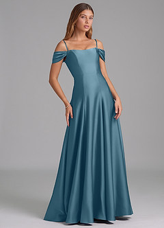 Azazie Seriana Bridesmaid Dresses Bermuda A-Line Off the Shoulder Stretch Satin Convertible Dress image6