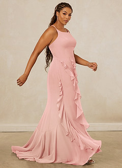 Christian Siriano Bridal for Azazie 1006 Bridesmaid Dresses Rosette Mermaid Ruched Chiffon Dress image13