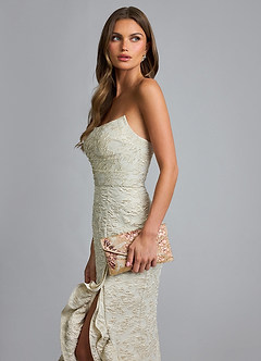 front Beaded Sequin Floral Envelope Clutch