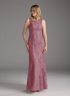 Azazie Whilhelmina Mother of the Bride Dresses Vintage Mauve Mermaid Lace Chiffon Dress image5