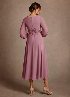 Azazie Ana Mother of the Bride Dresses Vintage Mauve A-Line Lace Chiffon Dress image3
