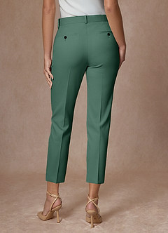 front Whitney Eucalyptus Structured Stretch Cropped Pants Suit