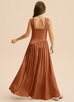 Azazie Dotty Junior Klä av A-Line i Stretch Satin Plisserad image2