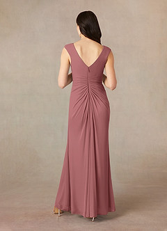 Azazie Andi Mother of the Bride Dresses Desert Rose A-Line Pleated Mesh Dress image3