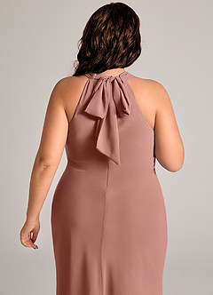 Azazie Doretta Bridesmaid Dresses Cedar Rose Mermaid Pleated Chiffon Dress image12