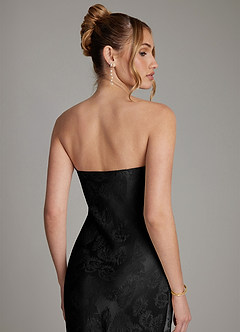 Azazie Viv Bridesmaid Dresses Midnight Jacquard Sheath Strapless Jacquard Dress image7