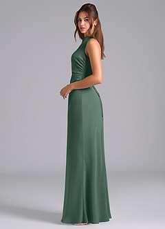 Azazie Evadne Bridesmaid Dresses Sea Moss A-Line Pleated Chiffon Dress image6