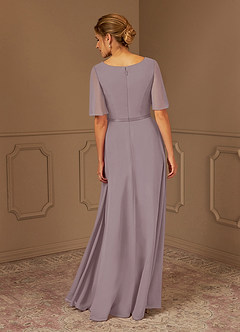 Azazie Tricia Mother of the Bride Dresses Dusk A-Line V-Neck Pleated Chiffon Dress image5