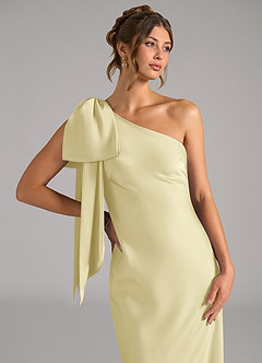 Azazie Capri Brautjungfernkleider Meerjungfrau-Linie One-Shoulder Stretch-Satin Kleid Zitronensorbet image5