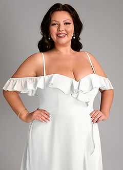 Azazie Lyra Bridesmaid Dresses White A-Line Chiffon Convertible Dress image17