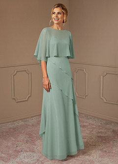 Azazie Bowie Mother of the Bride Dresses Agave A-Line Chiffon Dress image2