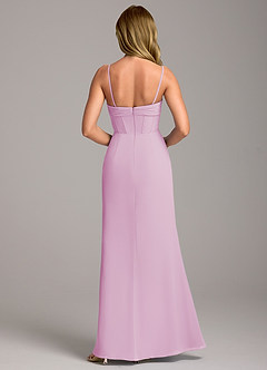 Azazie Chantel Robes de demoiselle d'honneur Robe Fourreau Convertible en Mousseline de soie Sans bretelle Rose Bonbon image6