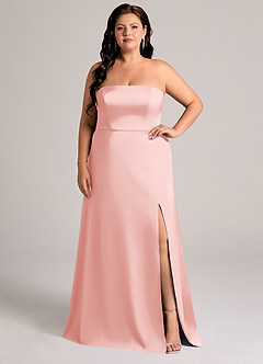 Azazie Wren At-home Try On Dresses Black A-Line Strapless Stretch Satin Convertible Dress image6