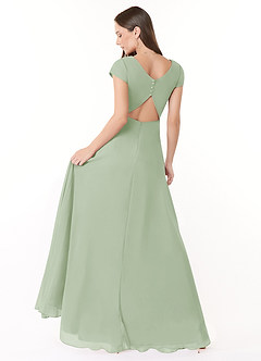 Azazie Hainsly Bridesmaid Dresses Dusty Sage A-Line Sweetheart Neckline Chiffon Dress image4