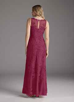 Azazie Whilhelmina Mother of the Bride Dresses Mulberry Mermaid Lace Chiffon Dress image8