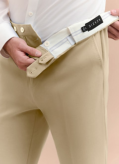 front James Champagne Structured Stretch Dress Pants