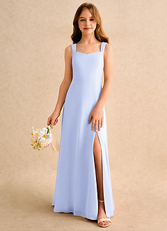 Azazie Makani Girls Formal Flower Girl Dresses Lavender A-Line Sweetheart Neckline Chiffon Dress image3