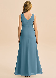 Azazie Floris Junior Linia A Pofałdowany Szyfon Długość podłogi Młodsza druhna Sukienka image3