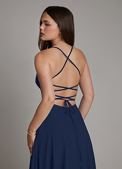 Azazie Irelia Jurken voor bruidsmeisjes Jurk van Chiffon met A-lijn Sweetheart-halslijn Donkere Marine image7