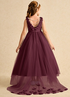 Azazie Lorita Flower Girl Dresses Cabernet A-Line Beaded Tulle Dress image1