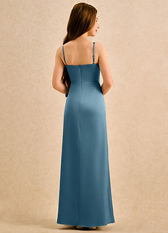 Azazie Bundt Girls Formal Flower Girl Klänningar Klä A-Line i Stretch Satin Plisserad image2