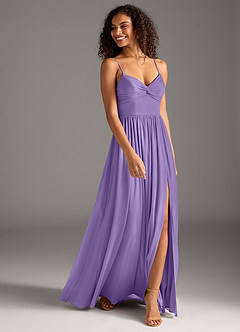 Azazie Zeya Final Sale Tahiti A-Line Pleated Mesh Dress image3