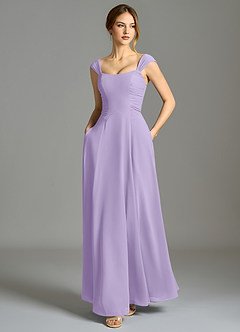 Azazie Oasis Bridesmaid Dresses Lilac A-Line with Pockets Chiffon Dress image6