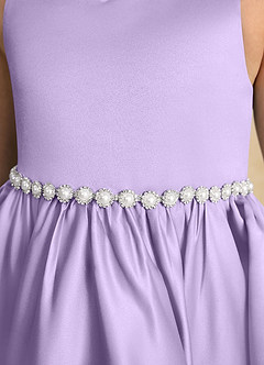 Azazie Julietta Flower Girl Dresses Lilac Ball-Gown Convertible Tulle Dress image19