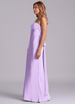 Azazie Ailanie Brudtärnklänningar Klä av Tubklänning i Stretch Satin Axelbandslös Lila image6