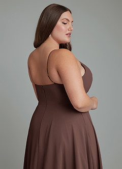 Azazie Amani Bridesmaid Dresses Ganache A-Line Pleated Chiffon Dress image13