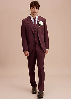 front Ethan Cabernet Refined Weave Suit Jacket