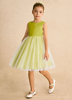 Azazie Esme Robe Demoiselle D'honneur Fillette Robe Princesse en Tulle Arc Citronnelle image5