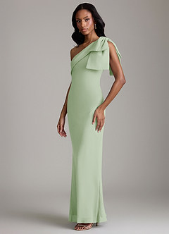 Azazie Yuanna Bridesmaid Dresses Dusty Sage Mermaid One Shoulder Chiffon Dress image5