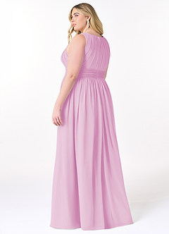 Azazie Harper Abiti da Damigella Abito A-Line in Chiffon Plissettato Rosa Confetto image7
