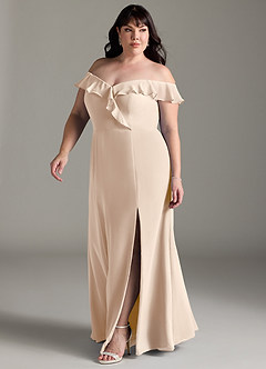 Azazie Sophie Bridesmaid Dresses White Alabaster A-Line Off the Shoulder Chiffon Convertible Dress image8