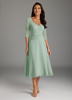 Azazie Durant Mother of the Bride Dresses Agave A-Line Pleated Chiffon Dress image2
