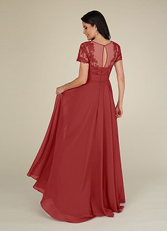 Azazie Annette Mother of the Bride Dresses Rust A-Line Lace Chiffon Dress image2