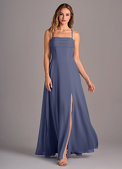 Azazie Carolyn Bridesmaid Dresses Stormy A-Line Pleated Chiffon Dress image4